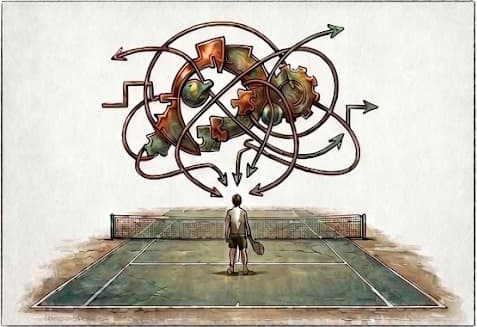 Un joueur face à la complexité mentale du tennis